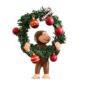 Vintage Retro Curious George 2004 Hallmark Monkey See Christmas Ornament